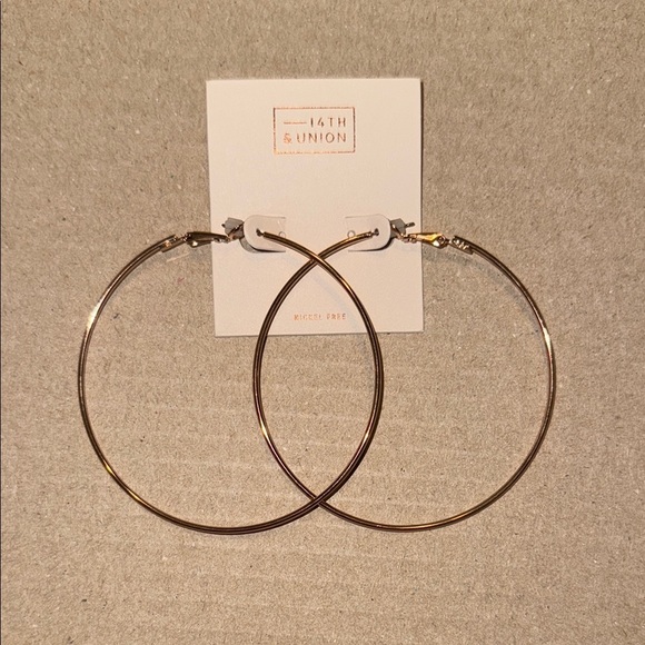 14th & Union Rose Gold Hoop Earrings - Picture 1 of 2